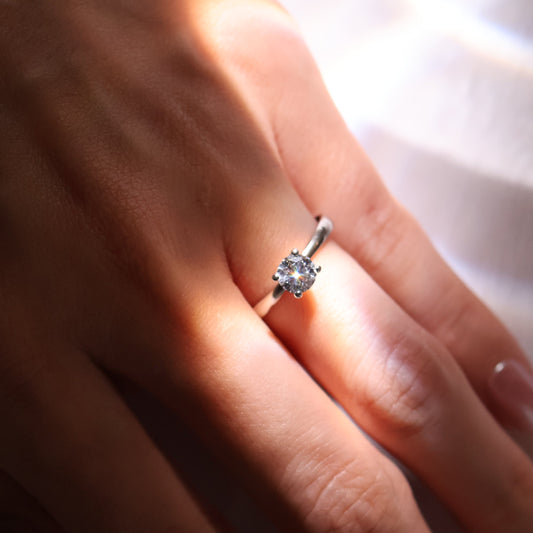 SAMPLE SALE: 0.50 CT Solitaire Lab Diamond in 14K White Gold Ring SZ 7