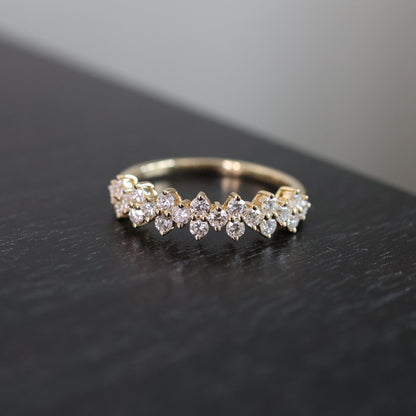 PRE-ORDER 0.49 TCW Alternating Round Lab Diamond Half Eternity Ring in 14K (SZ 6.5)