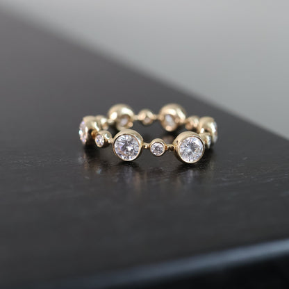 PRE-ORDER 1.45 TCW Round Flexible Lab Diamond Full Eternity Ring in 14K (SZ 5)