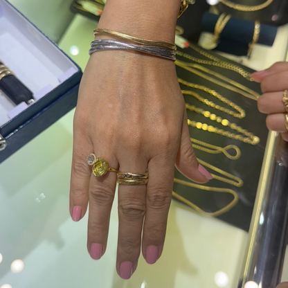 ON HAND 18K Yellow, Rose & White Gold Stretchy Ring