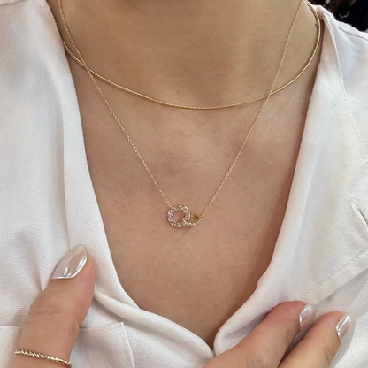 PRE-ORDER 0.3 TCW Linked Trapezoid & Round Natural Diamond 18K Necklace