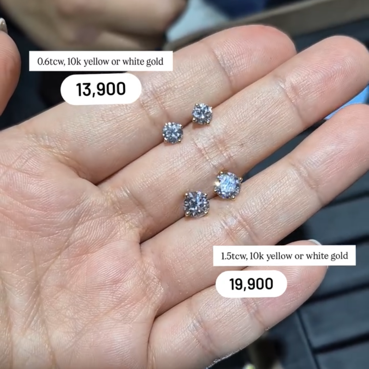 PRE-ORDER 1.5 TCW Lab Diamond Stud Earrings in 10K Gold