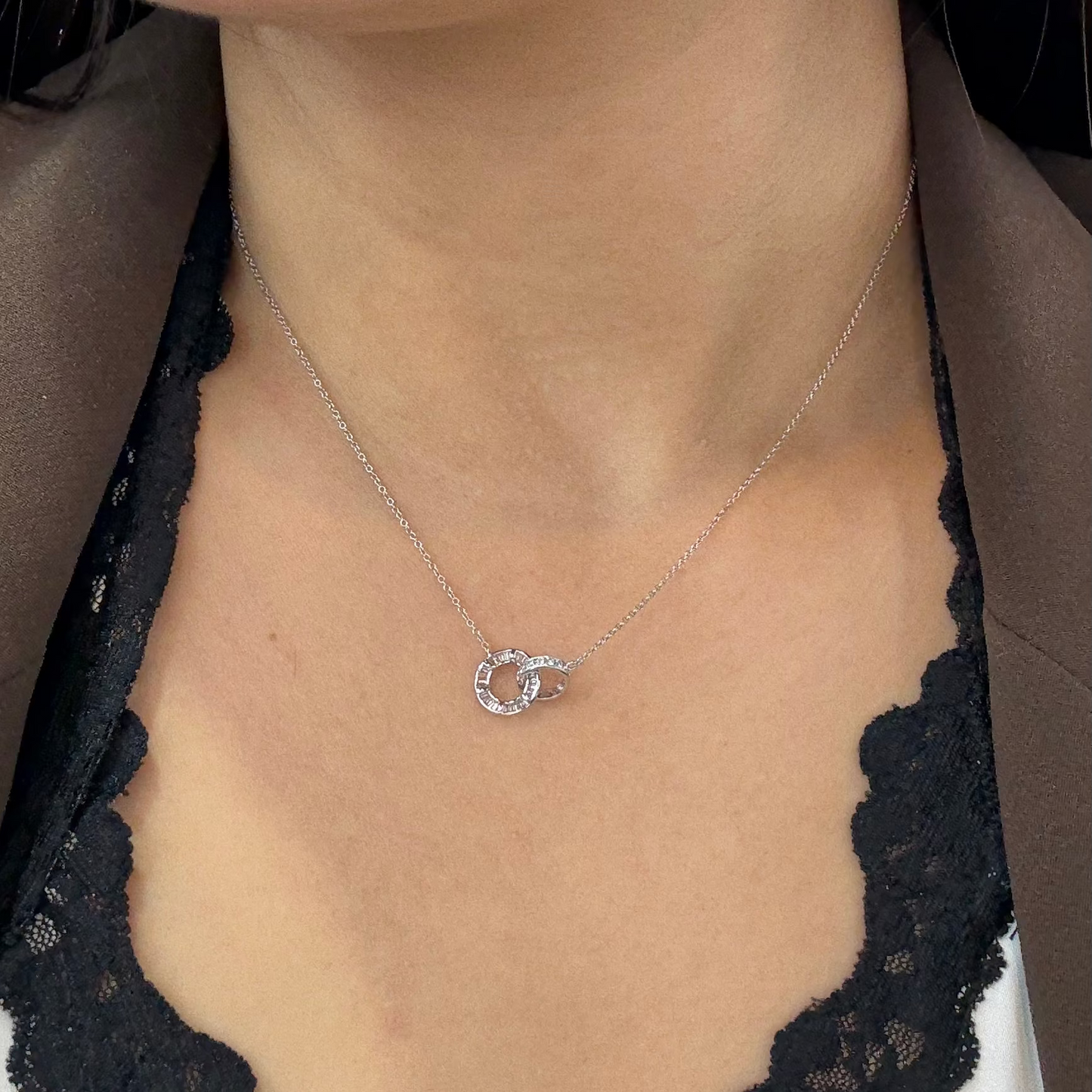 PRE-ORDER 0.3 TCW Linked Trapezoid & Round Natural Diamond 18K Necklace