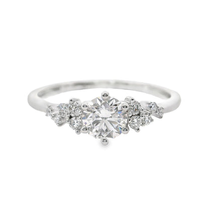 PRE-ORDER 0.61CT TCW Cluster 11-Lab Diamond Hoop Earrings in 14K Gold (SZ 6.5)