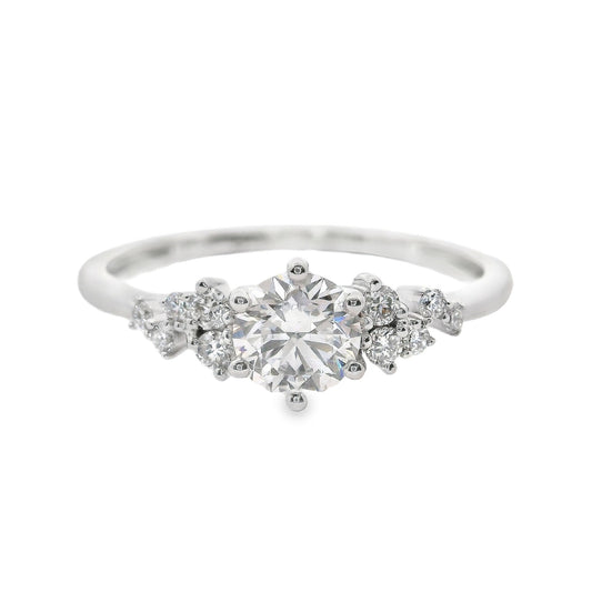 PRE-ORDER 0.61CT TCW Cluster 11-Lab Diamond Hoop Earrings in 14K Gold (SZ 6.5)