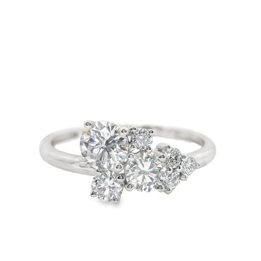 PRE-ORDER 0.86 TCW Round Cluster Lab Diamond Ring 14K Gold (SZ 6.5)