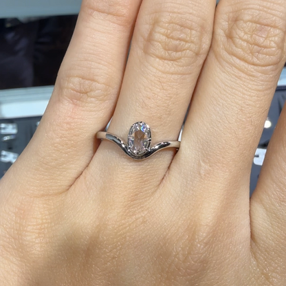 PRE-ORDER 0.41 CT Oval Lab Diamond Wave Ring in 14K (SZ 6.5)