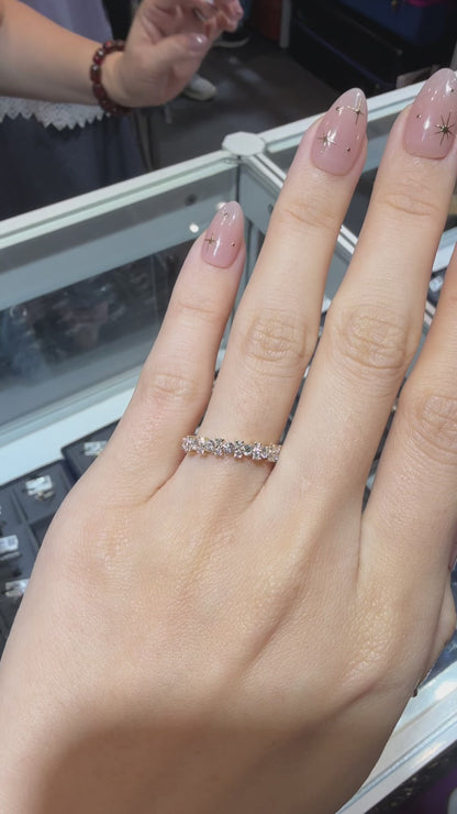 PRE-ORDER 0.49 TCW Alternating Round Lab Diamond Half Eternity Ring in 14K (SZ 6.5)