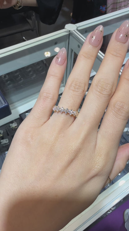 PRE-ORDER 0.56 TCW Alternating Round Lab Diamond Half Eternity Ring in 14K (SZ 6.5)