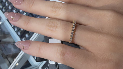 PRE-ORDER 0.31 TCW Round Compass Set Lab Diamond Half Eternity Ring 14K Gold (SZ 6.5)