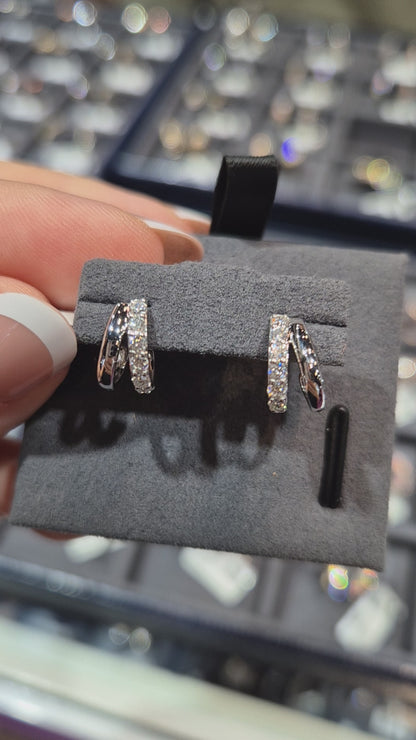PRE-ORDER Double Hoop Lab Diamond Hoops in 14K
