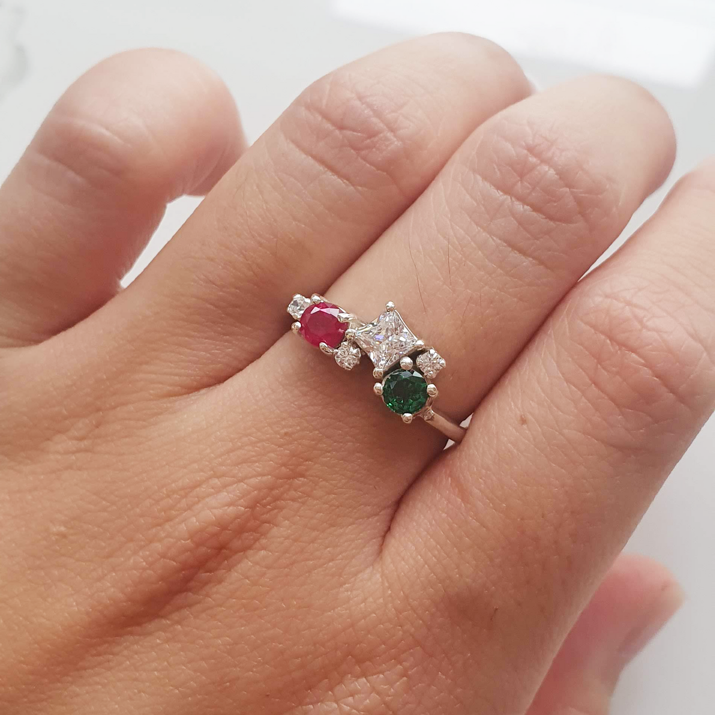 Customizable Birthstone Cluster Ring