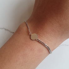 Load image into Gallery viewer, Engravable Mixed Chain Disc Bracelet in Silver or Gold Vermeil
