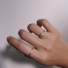 Load image into Gallery viewer, Heart Opal + Zirconias on a Scalloped Band
