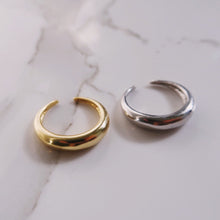 Load image into Gallery viewer, ONHAND: Crescent Moon Adjustable Ring in Silver or Gold Vermeil
