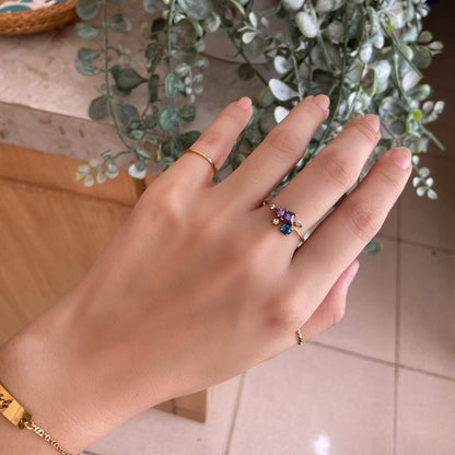 Customizable Birthstone Cluster Ring